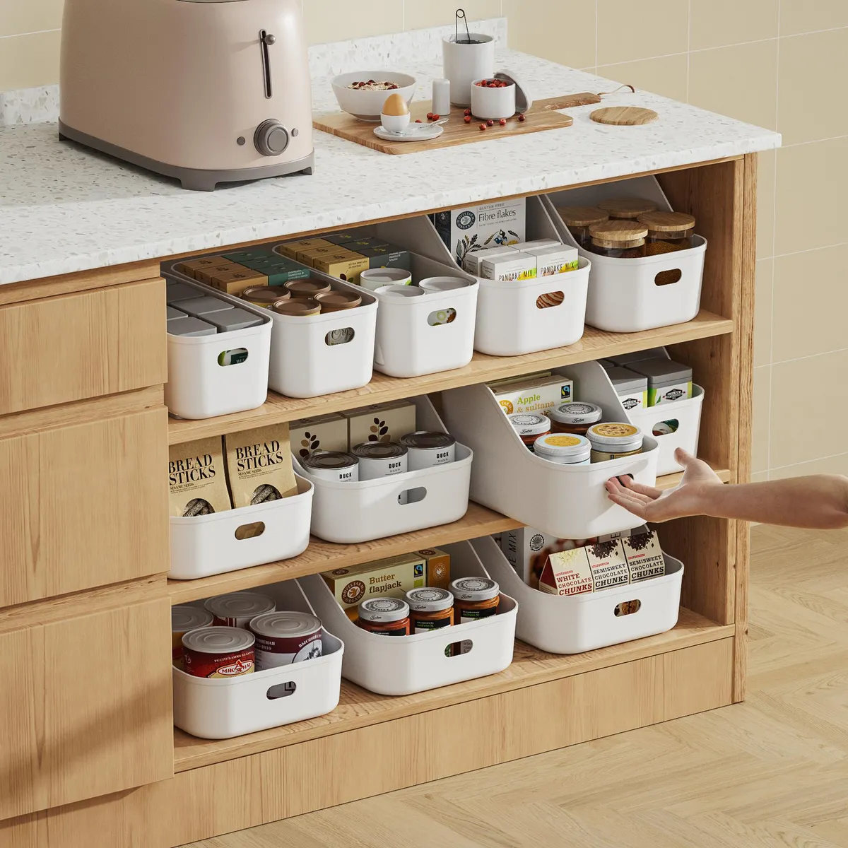 JUST HOME COLLECTION - Caja Plástica 12.8x9.4x26.3 cm Blanco