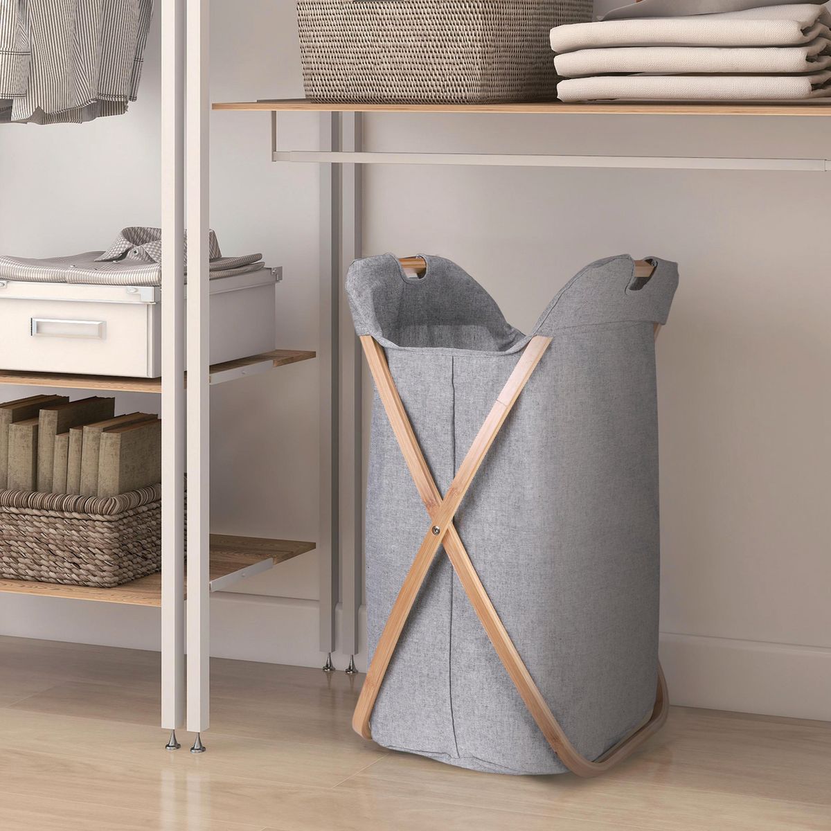 JUST HOME COLLECTION - Cesto de ropa 44x66x40 cm 116.2 l Gris