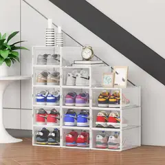 JUST HOME COLLECTION - Pack de 12 Unidades Cajas de Zapatos 33.4x14x23 cm Blanco