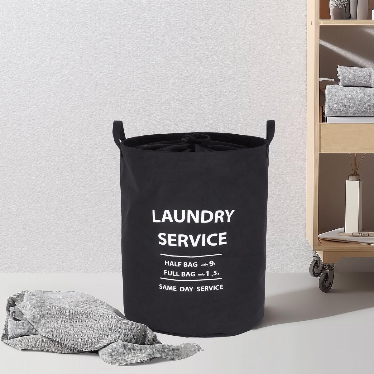 JUST HOME COLLECTION - Cesto de ropa 40x50x40 cm 80 l Negro