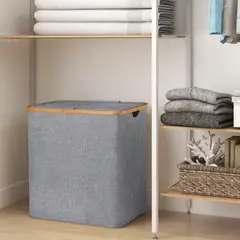 JUST HOME COLLECTION - Cesto de ropa 54x54x33 cm 96.2 l Gris