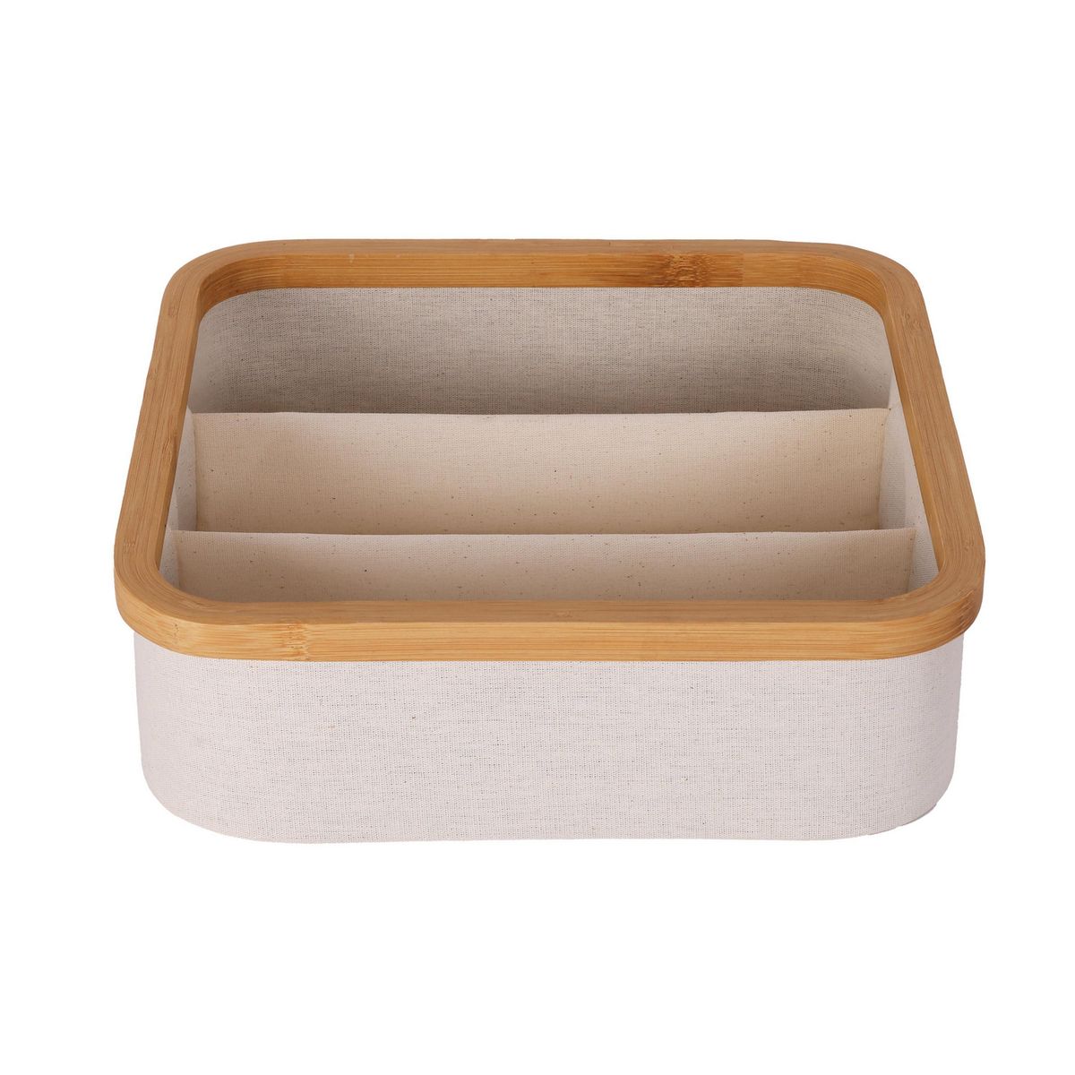 Caja Organizadora Tela 3 Divisiones 30x9x30 cm 8.1 l Beige, marca JUST HOME COLLECTION - Foto Principal