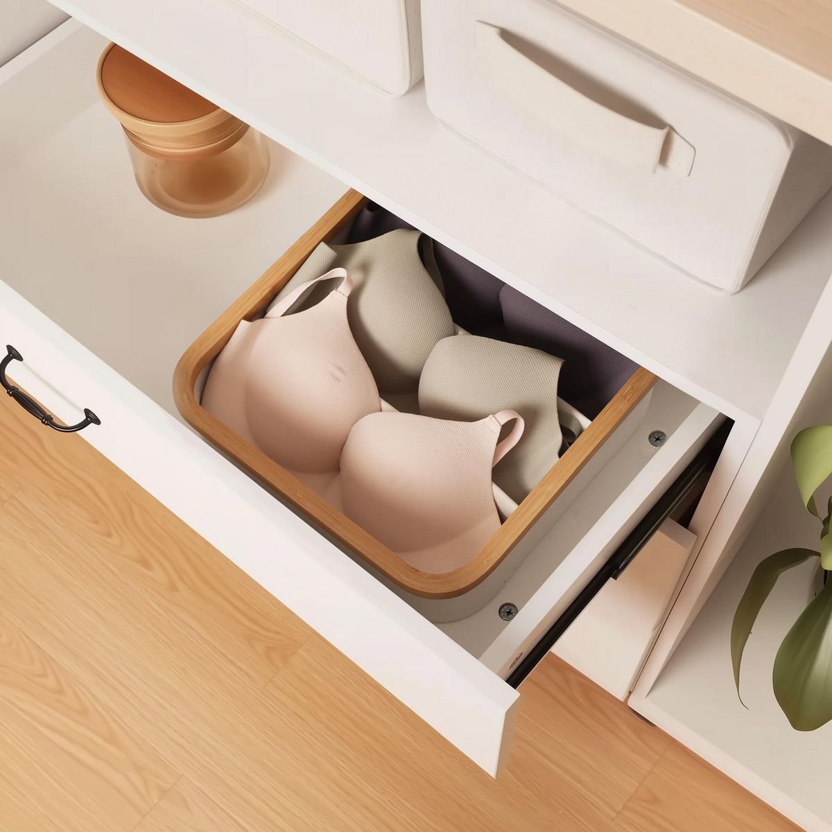 Caja Organizadora Tela 3 Divisiones 30x9x30 cm 8.1 l Beige, marca JUST HOME COLLECTION - Foto 2