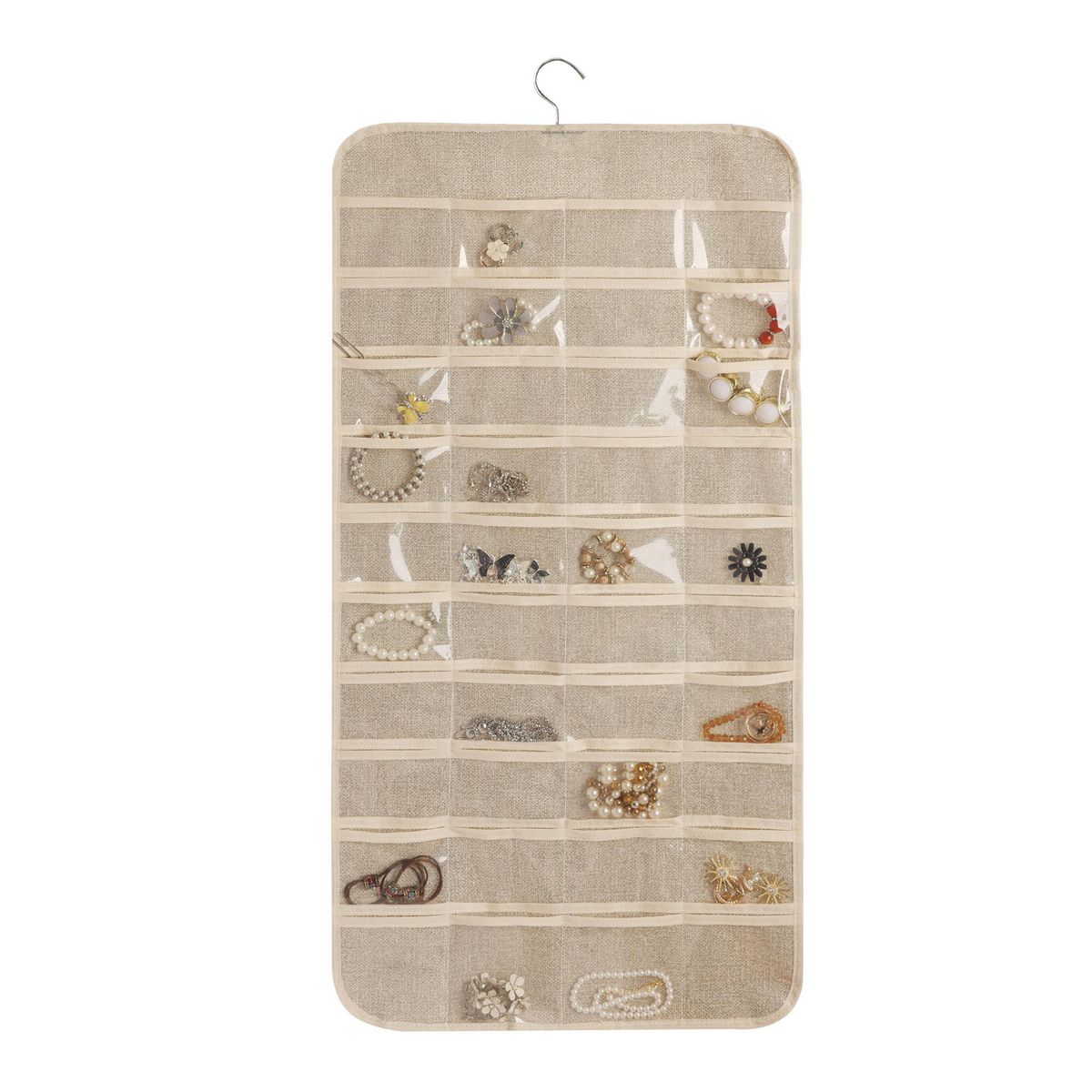 JUST HOME COLLECTION - Organizador Colgante de Joyas 43x86x1 cm Beige