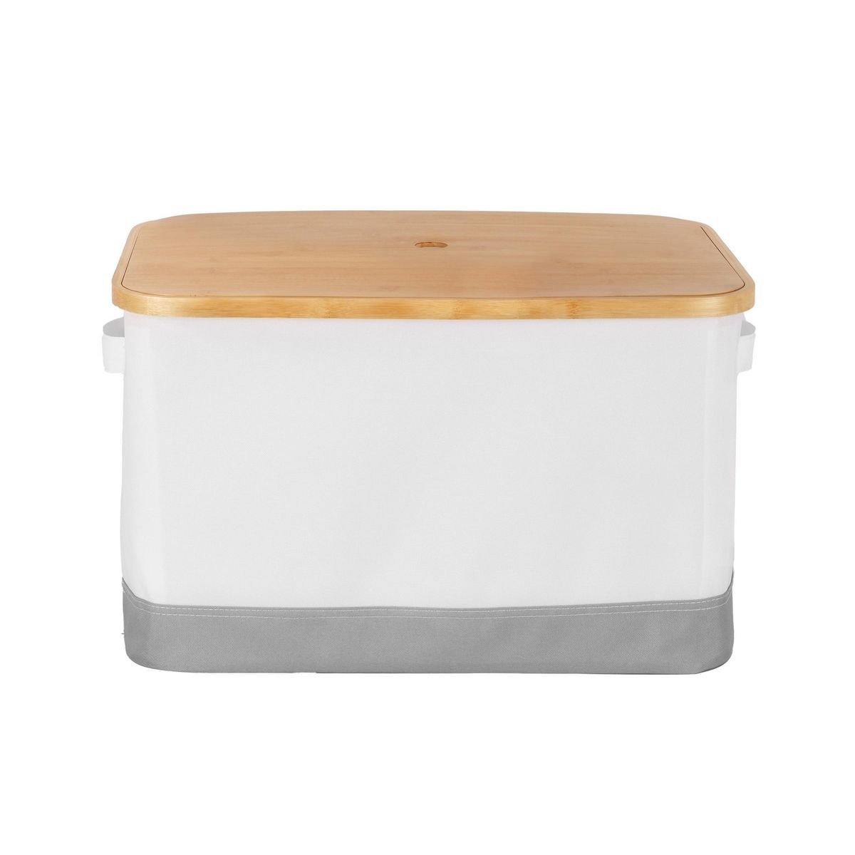 JUST HOME COLLECTION - Organizador de Tela con Tapa 50x30x34 cm Blanco/Gris
