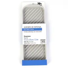 JUST HOME COLLECTION - Soporte de esponja 23x1.3x9.3 cm Gris