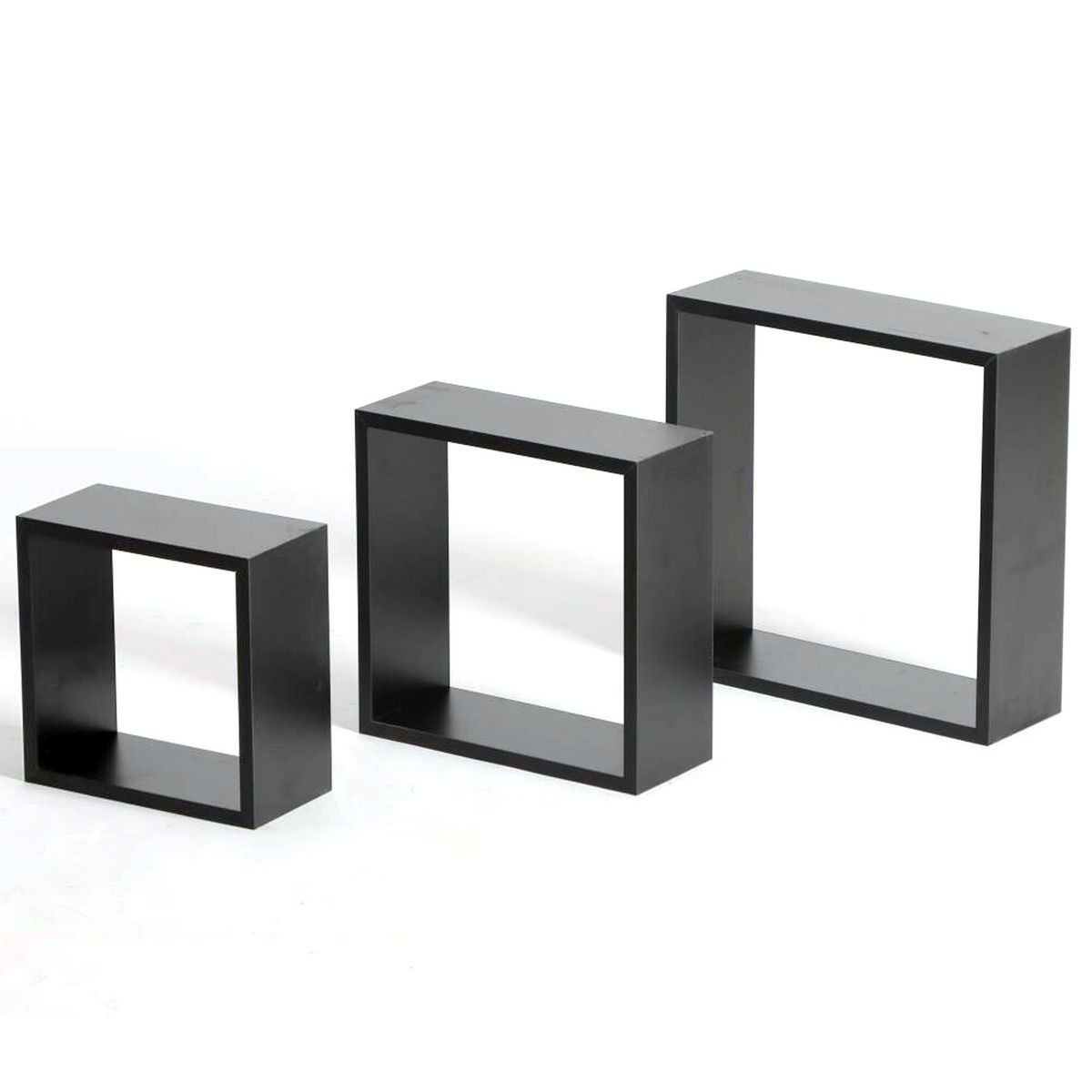 JUST HOME COLLECTION - Set x 3 cubos Madera Nivel(es) 30.5x10x30.5 cm Negro