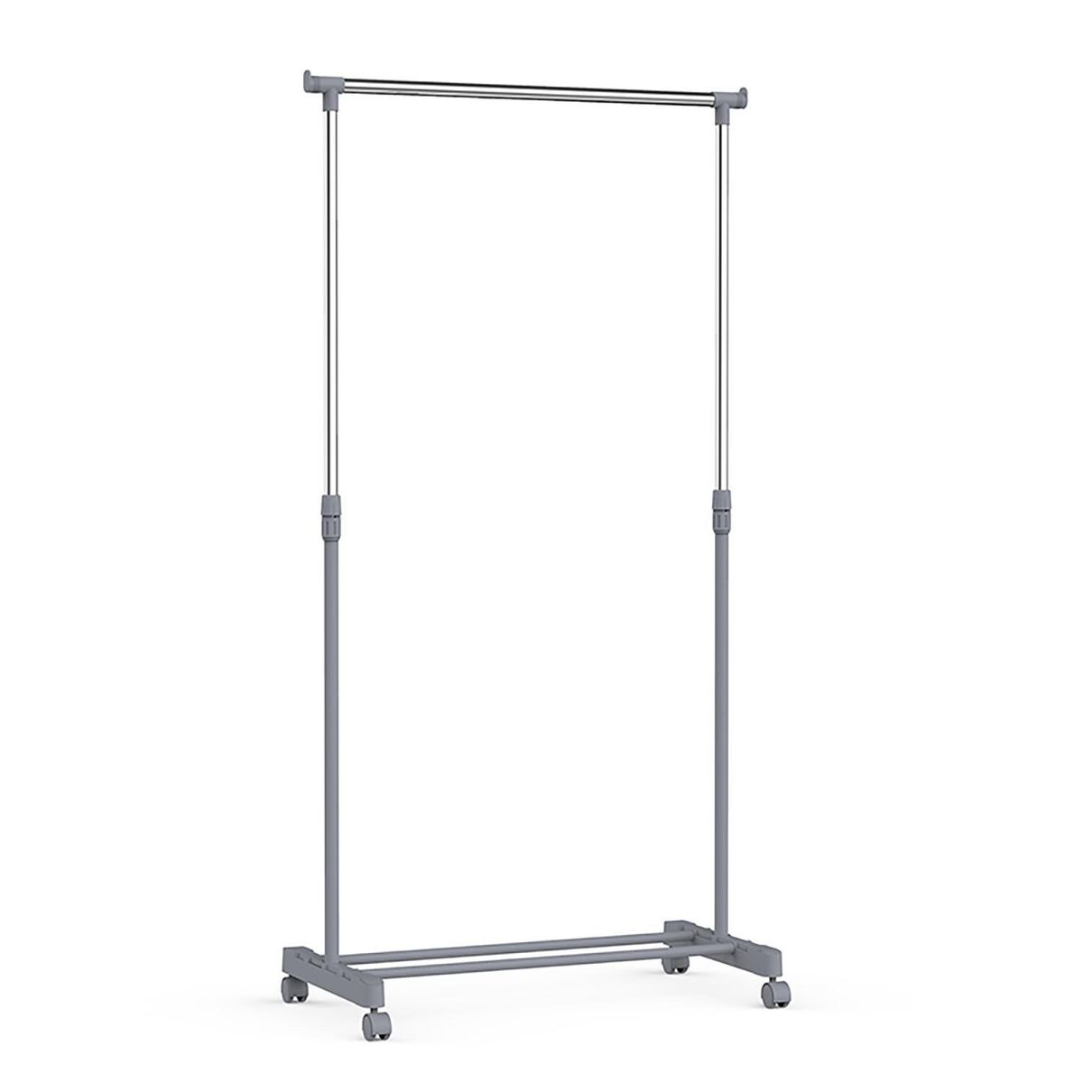 JUST HOME COLLECTION - Perchero una Barra con Ruedas Metal Gris