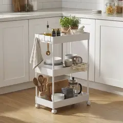 JUST HOME COLLECTION - Carro 40x58.8x22 cm Blanco