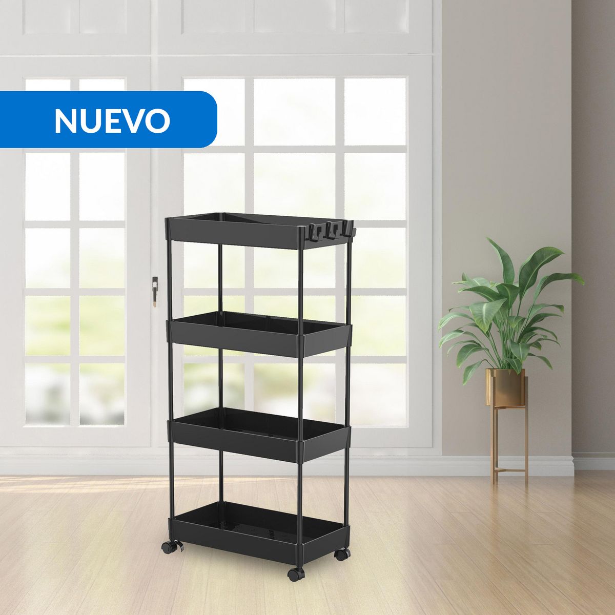 JUST HOME COLLECTION - Carro 40x83.8x22 cm Negro