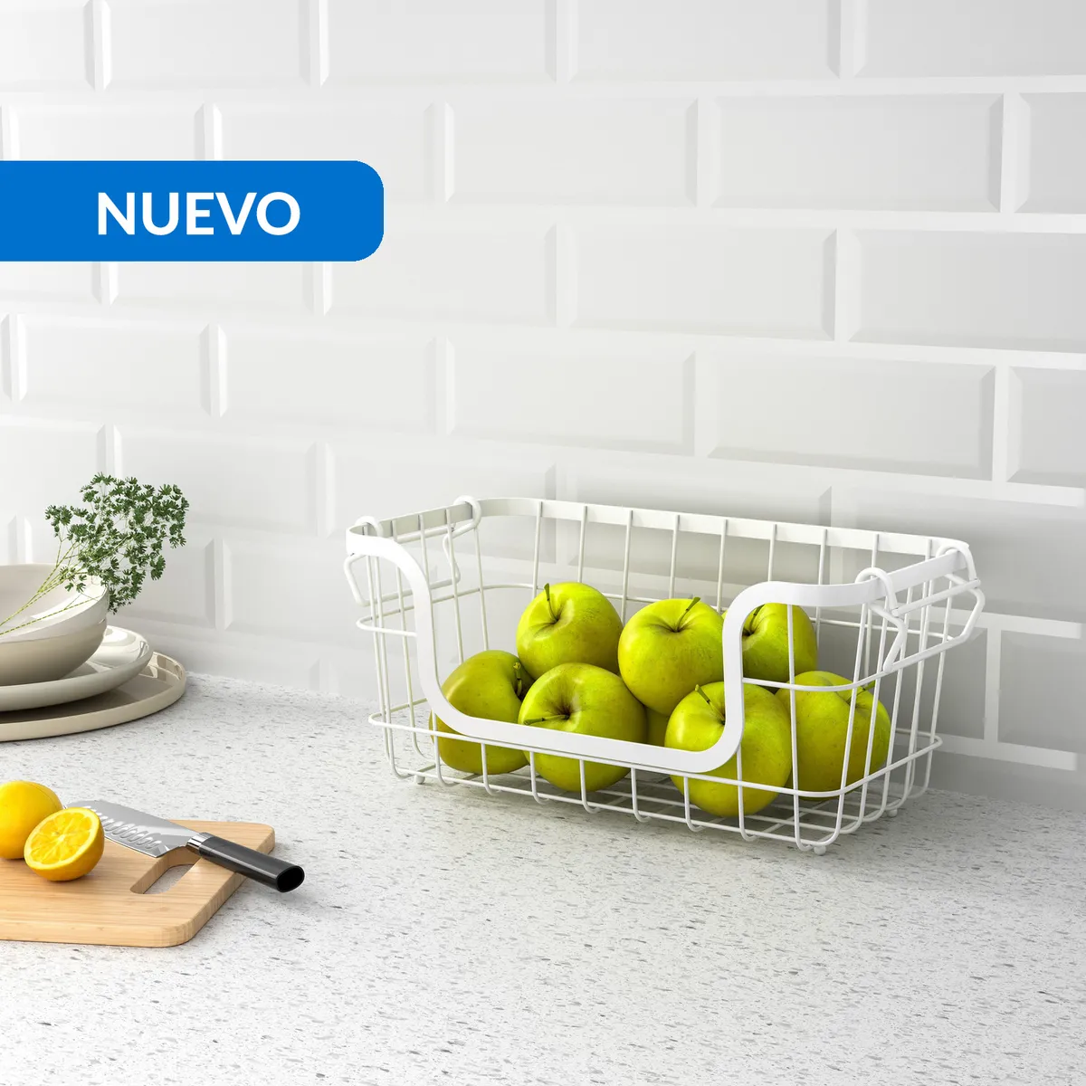 JUST HOME COLLECTION - Canasto 30x14.5x16 cm 7 l Blanco