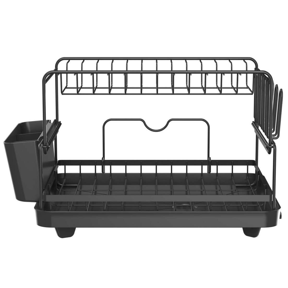 JUST HOME COLLECTION - Secaplatos 2 niveles negro 44x33x26,1 cm