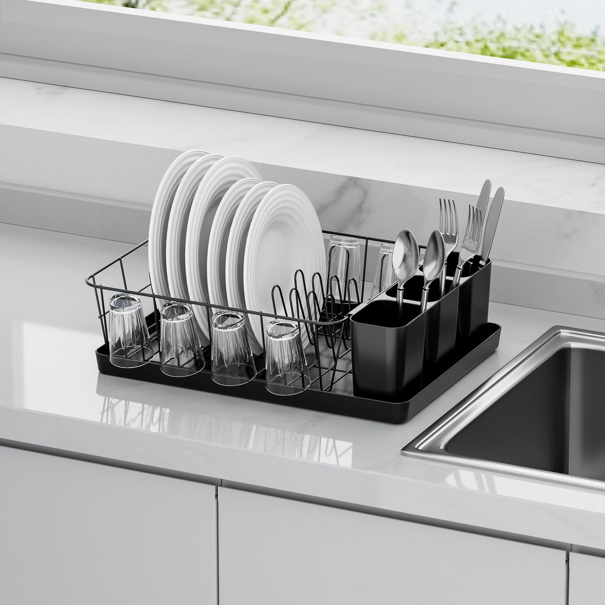 CASA BONITA - Secaplatos Negro 42x12x30,5 cm