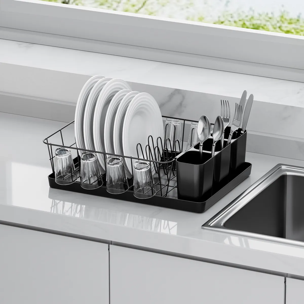 CASA BONITA - Secaplatos Negro 42x12x30,5 cm