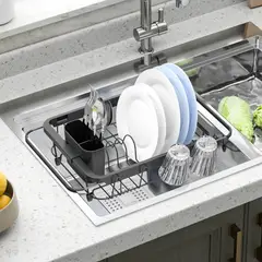 JUST HOME COLLECTION - Secaplatos metálico negro 35,4x27x4x13,8 cm