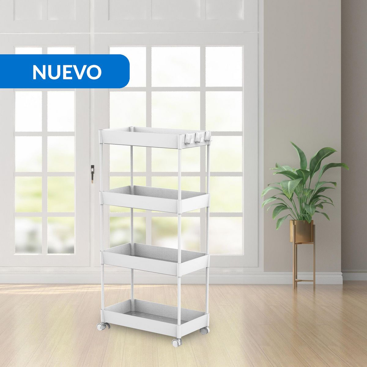 JUST HOME COLLECTION - Carro 40x83.8x22 cm Blanco