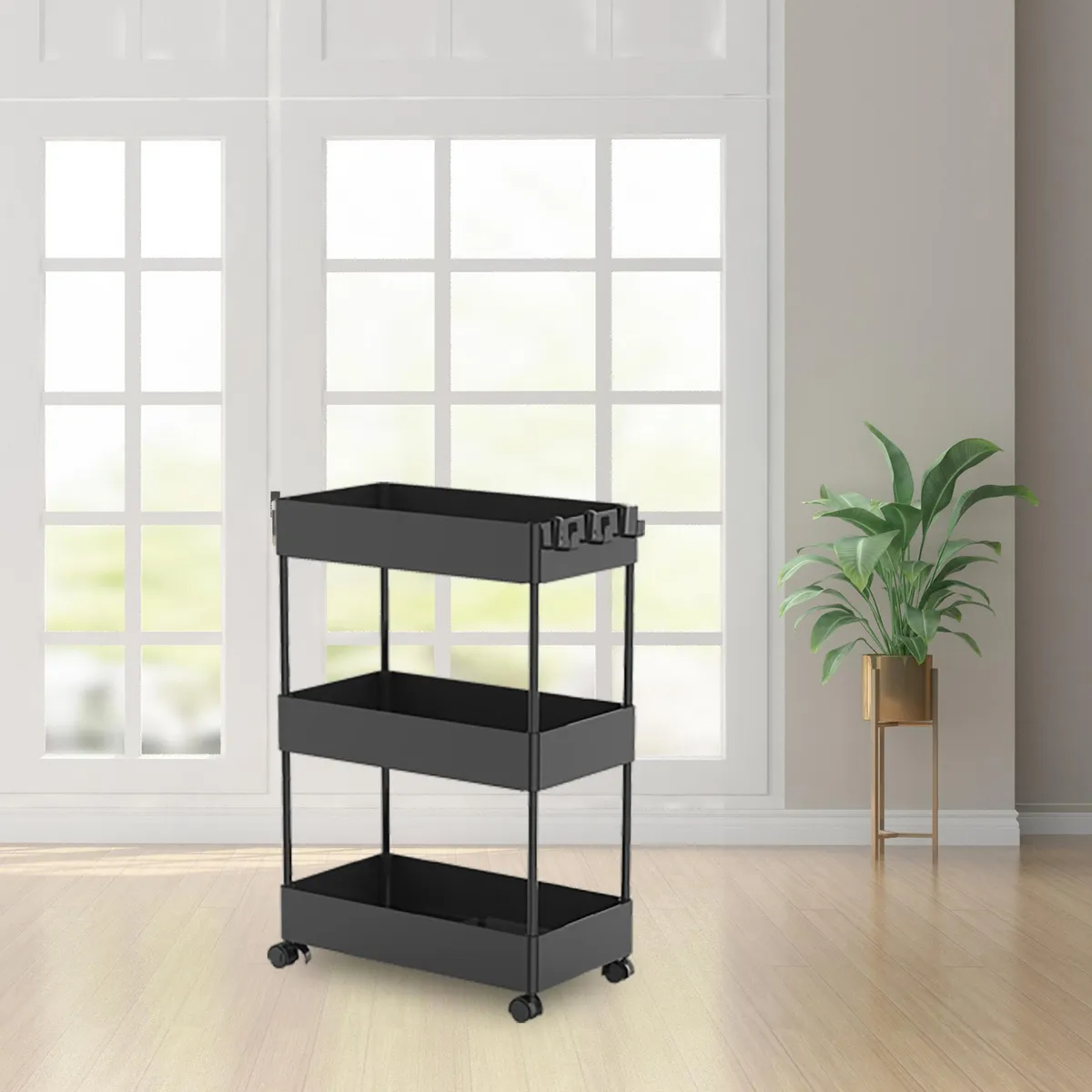 JUST HOME COLLECTION - Carro 40x59.5x22 cm Negro