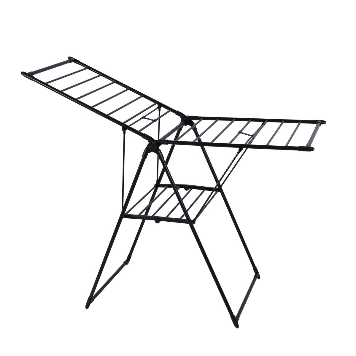 KLEINE WOLKE - Tendedero con Bandeja Plegable Acero 61,5x156,5x97 cm Negro