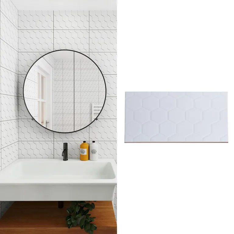 HOLZTEK Cerámica 25x40 cm Hexagon Blanco 1.5 m2