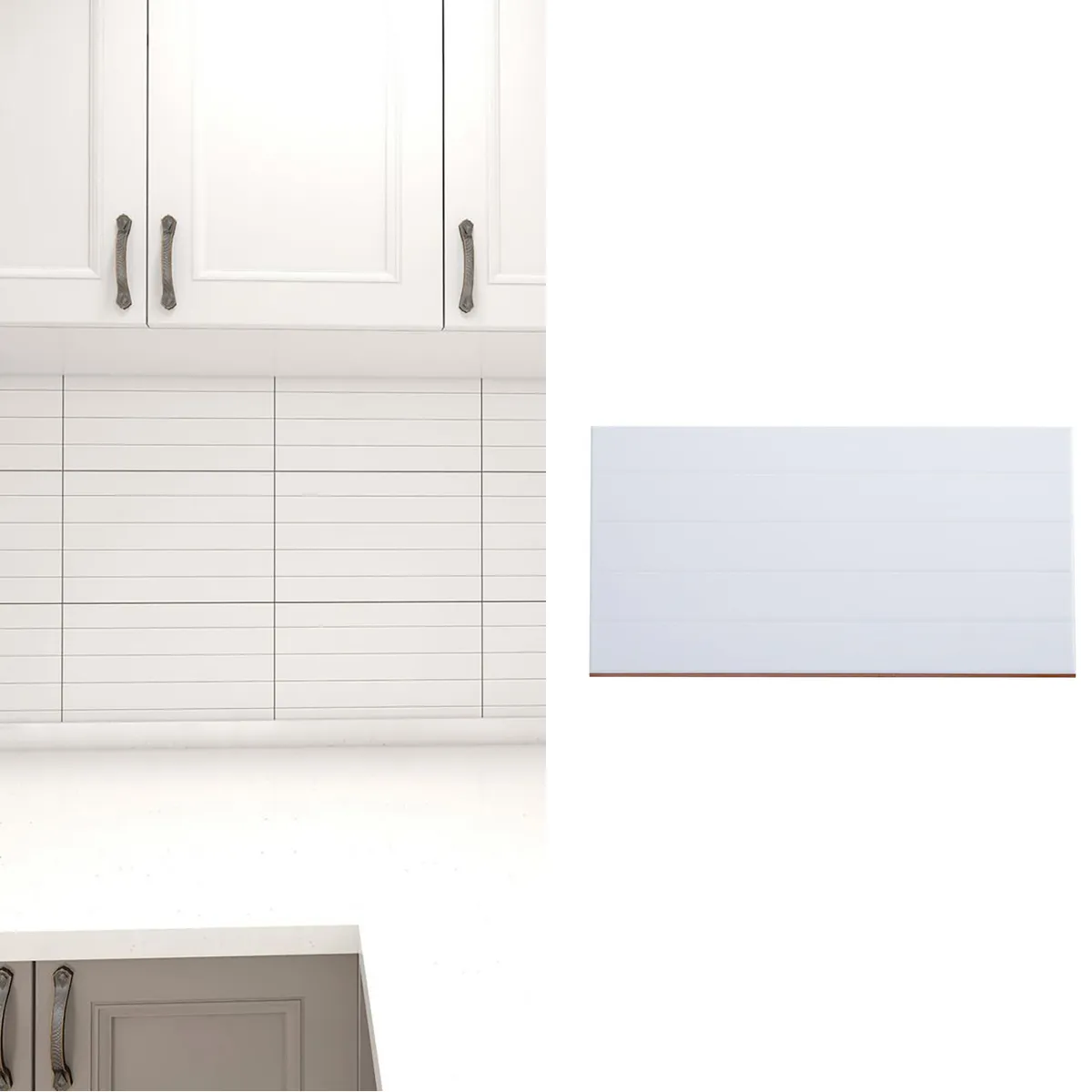 HOLZTEK - Cerámica 25x40 cm Lineas Blanco 1.5 m2