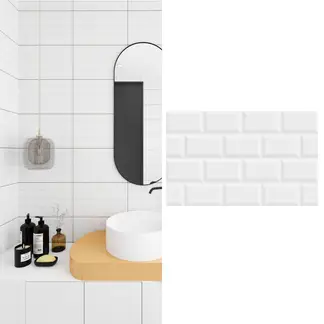 HOLZTEK - Cerámica 25x40 cm Brick Blanco 1.5 m2