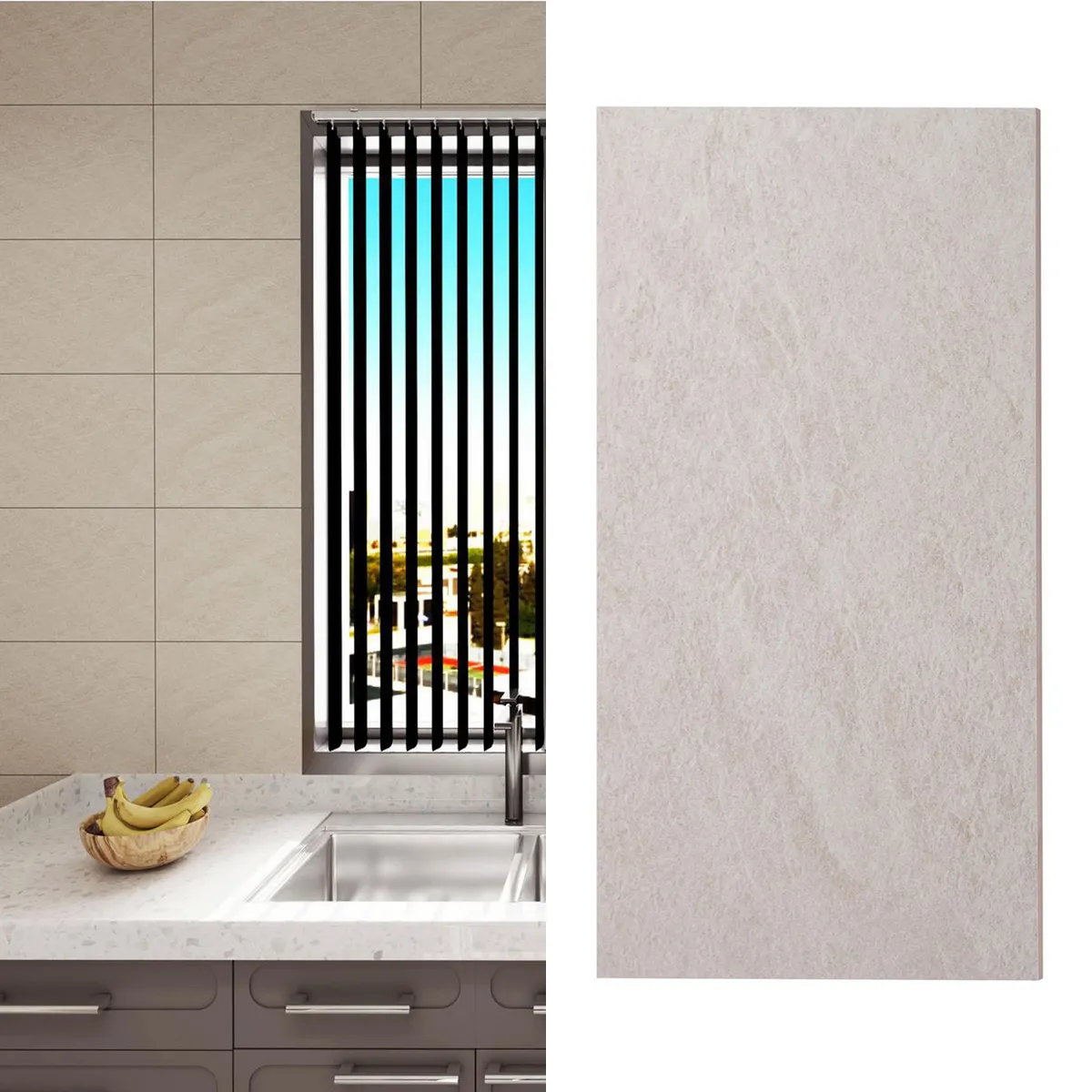 HOLZTEK - Cerámica 30x60 cm Vulcano Beige Blanco 1.8 m2