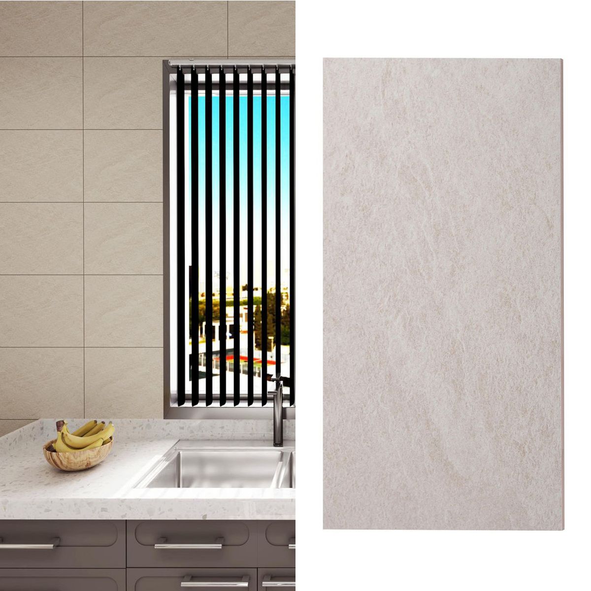 HOLZTEK - Cerámica 30x60 cm Vulcano Beige Blanco 1.8 m2