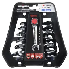 UBERMANN - Set de 7 llaves combinacion Ratchet