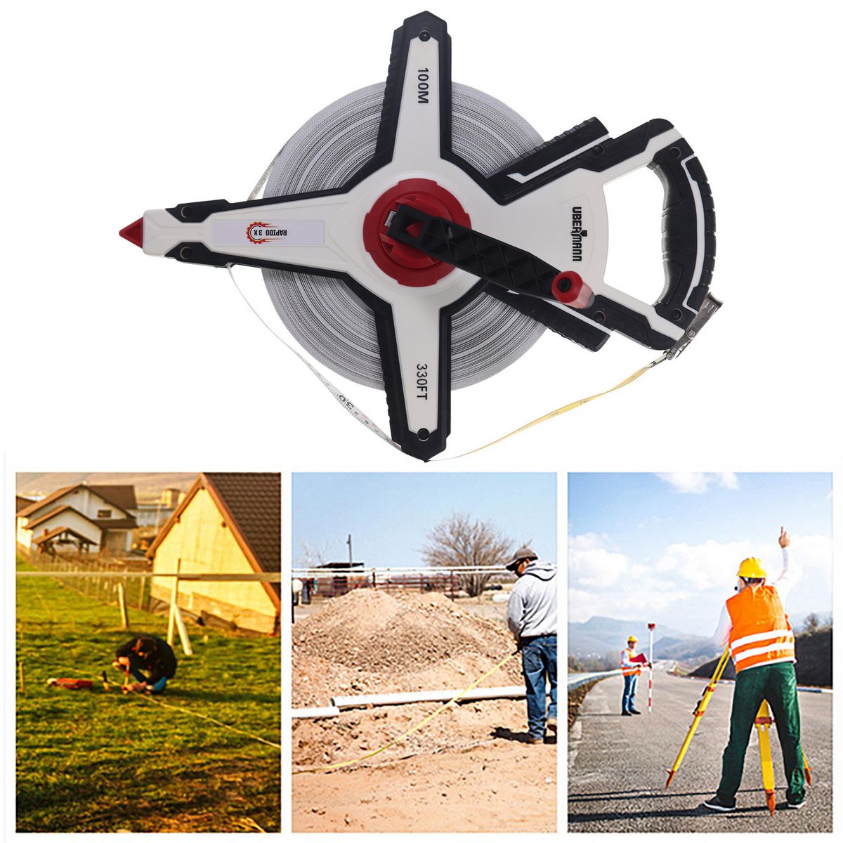 UBERMANN - Huincha de medir 100 mt x 1/2"