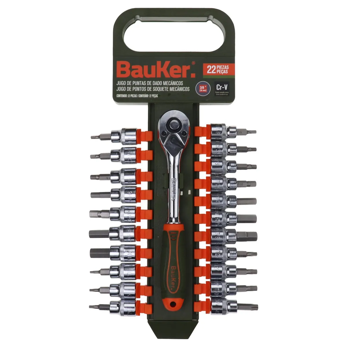 BAUKER - Set De 22 Pz Ratchet 3/8"