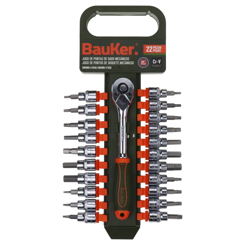 BAUKER - Set de 22 pz ratchet 3/8"