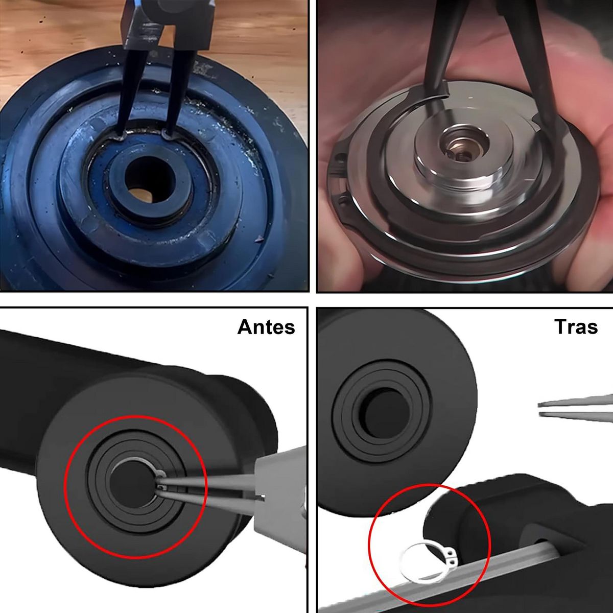 BAUKER - Set de 4 piezas Alicates Punta Retenes