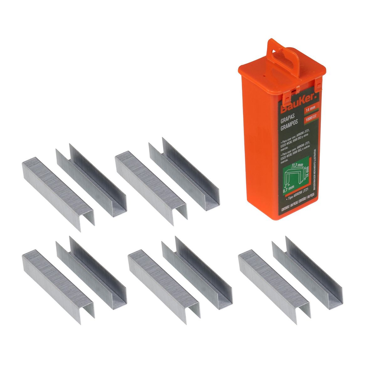 BAUKER - Grapas de medición 14mm 1000 piezas