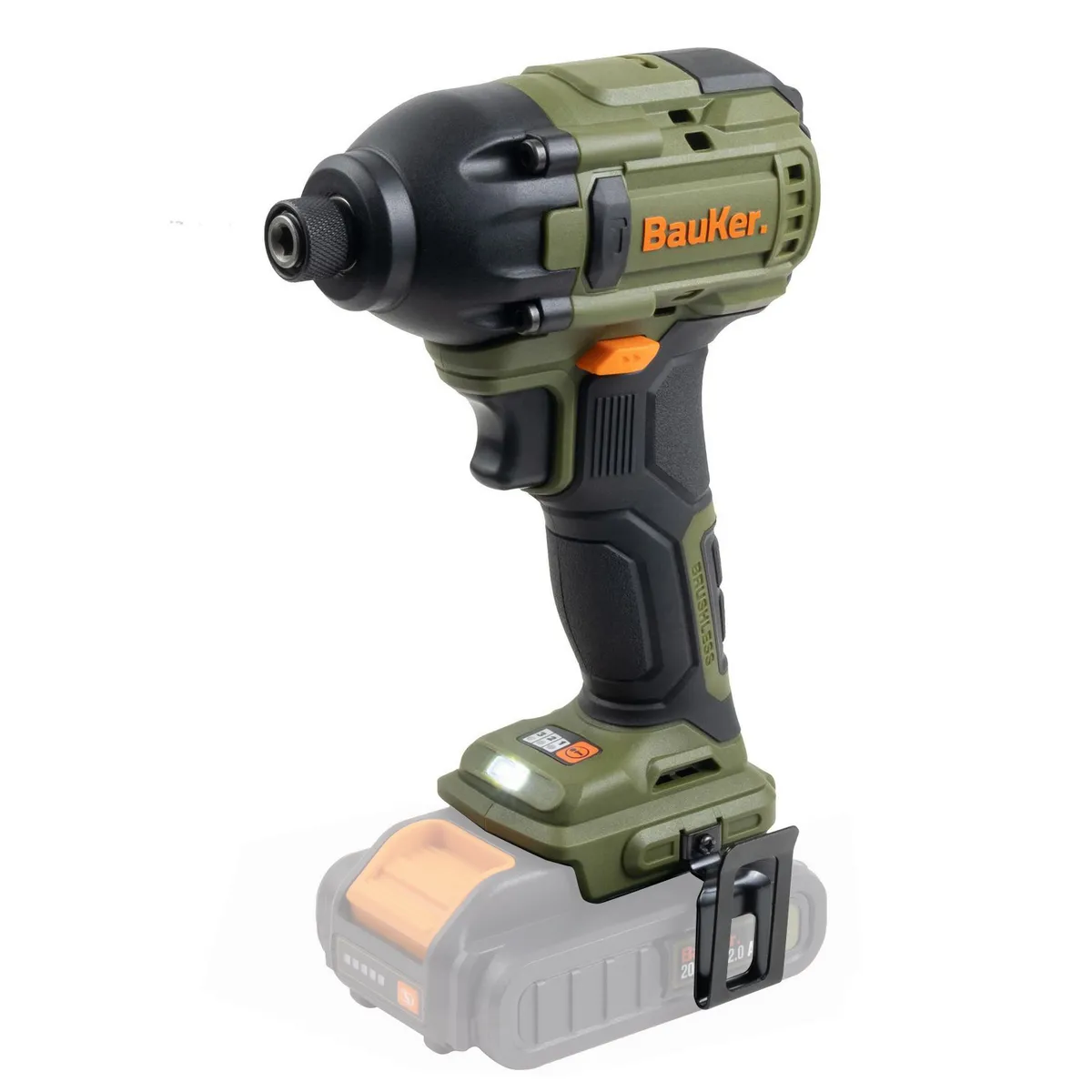 BAUKER - Atornillador Impacto Inalámbrico 20 V Brushless sin Batería