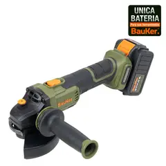 BAUKER - Esmeril 4 1/2"- 5" Inalámbrico 20 V Brushless + 1 Batería 4 AH + 1 Cargador
