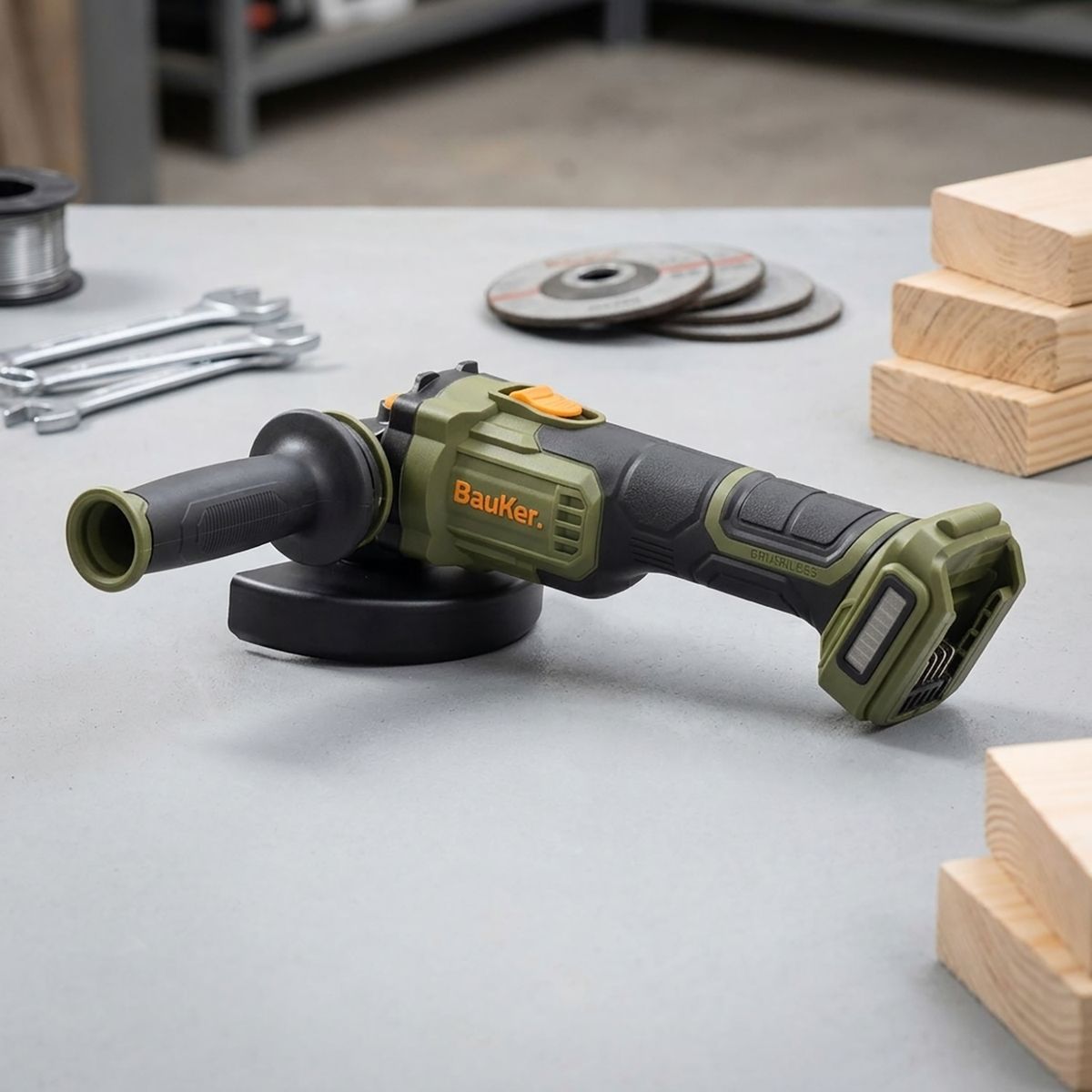 BAUKER - Esmeril 4 1/2" -5" Inalámbrico 20 V Brushless sin Batería