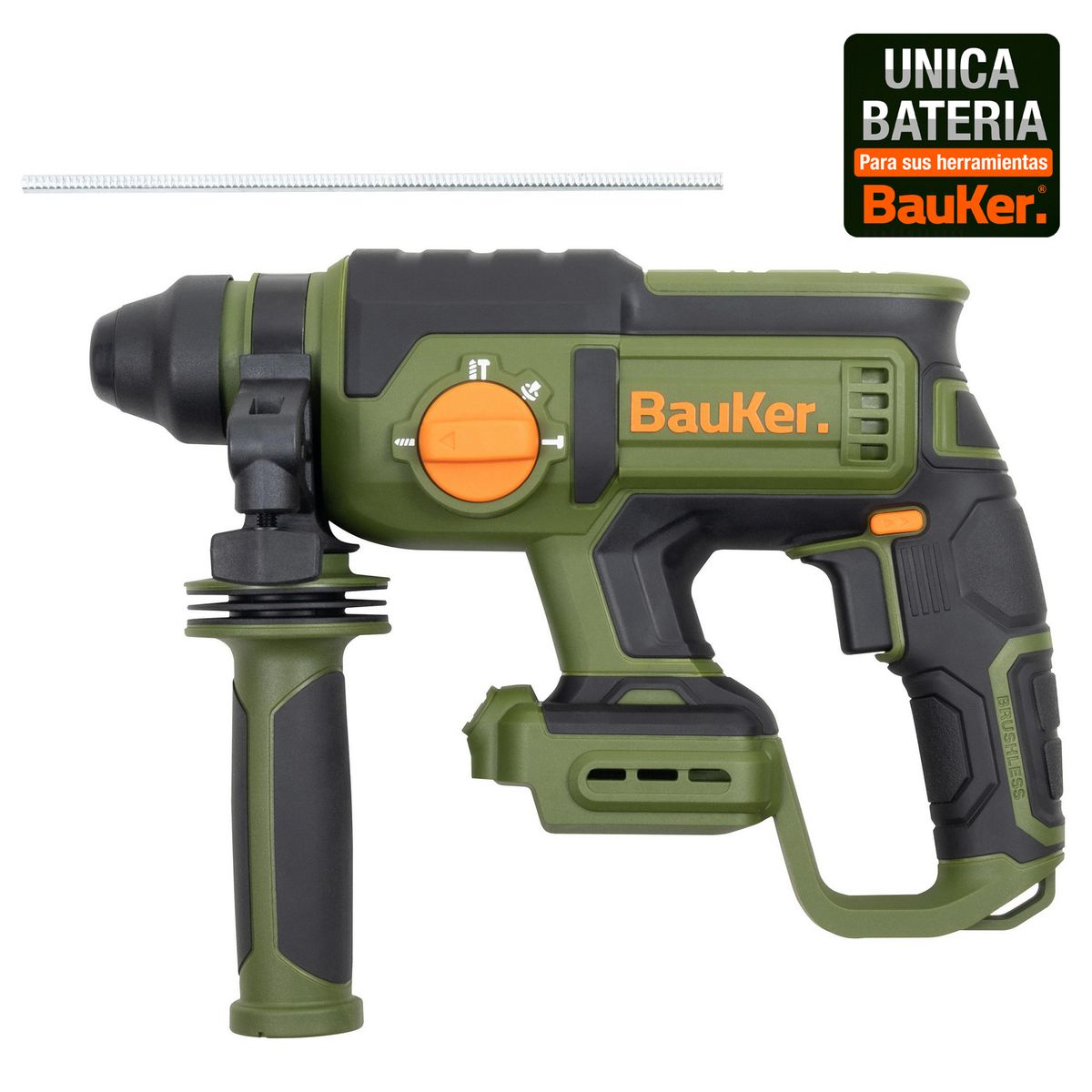 BAUKER - Rotomartillo SDS Plus Inalámbrico 20 V Brushless sin Batería