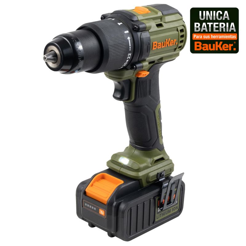 BAUKER - Taladro 13 mm 400 W 20 V