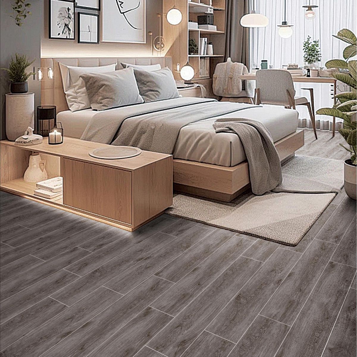 HOLZTEK - Porcelanato 20x120 cm Copenhague Gris 1.2 m2