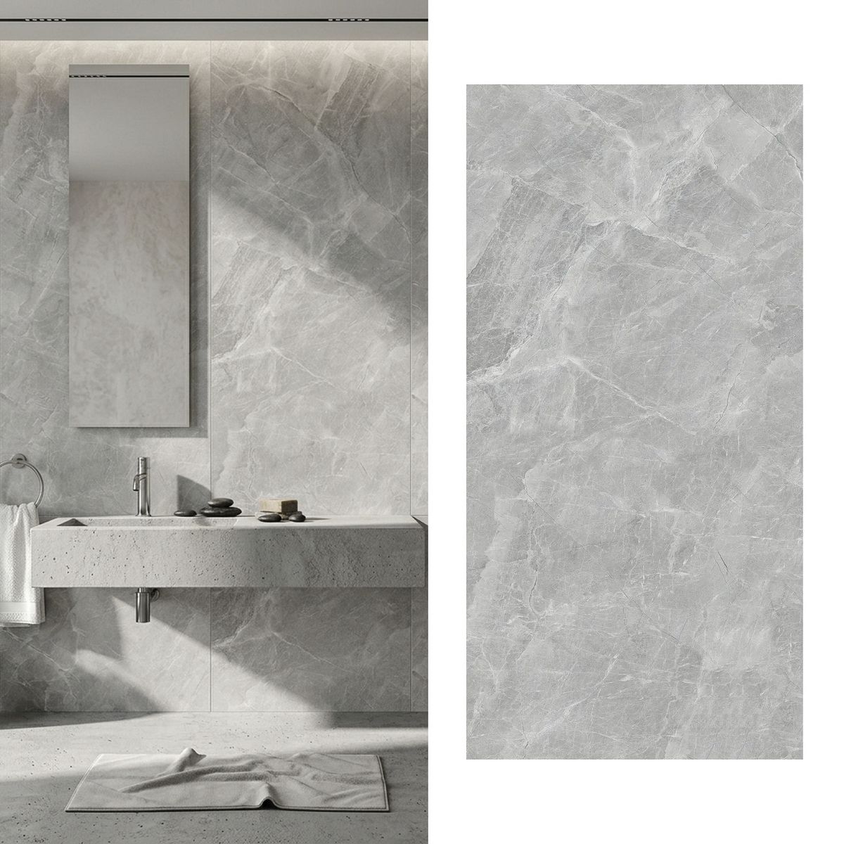 HOLZTEK - Porcelanato 60x120 cm Marmol Gris Gris 2.16 m2