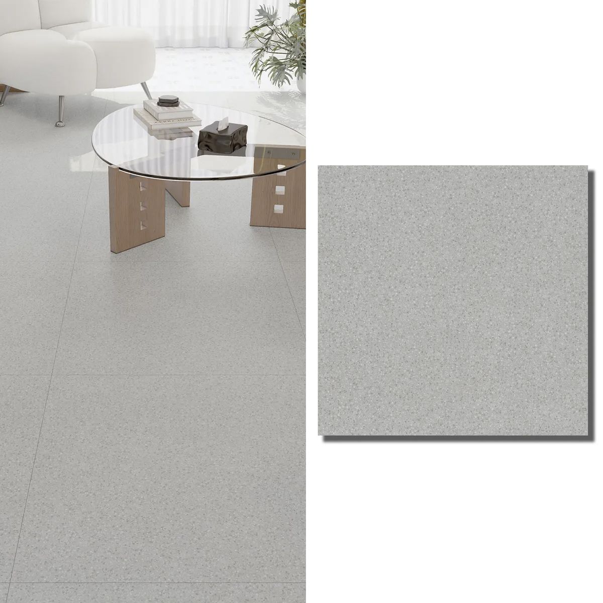 Porcelanato 60x60 cm Terrazo Grey Gris Claro 1.44 m2, marca HOLZTEK - Foto Principal