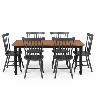 Imagen 2 del producto Juego de comedor Emilia 6 Sillas Mesa Rectangular 150x90x75cm Café