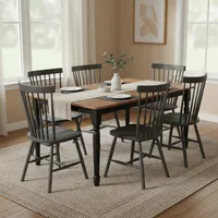 Juego de comedor Emilia 6 Sillas Mesa Rectangular 150x90x75cm Café