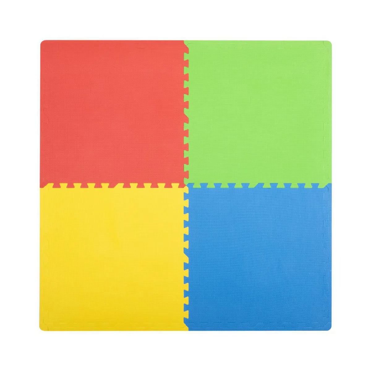 JUST HOME COLLECTION - Alfombra Puzzle 120x120 cm Polietileno Rojo, Verde, Azul, Amarillo