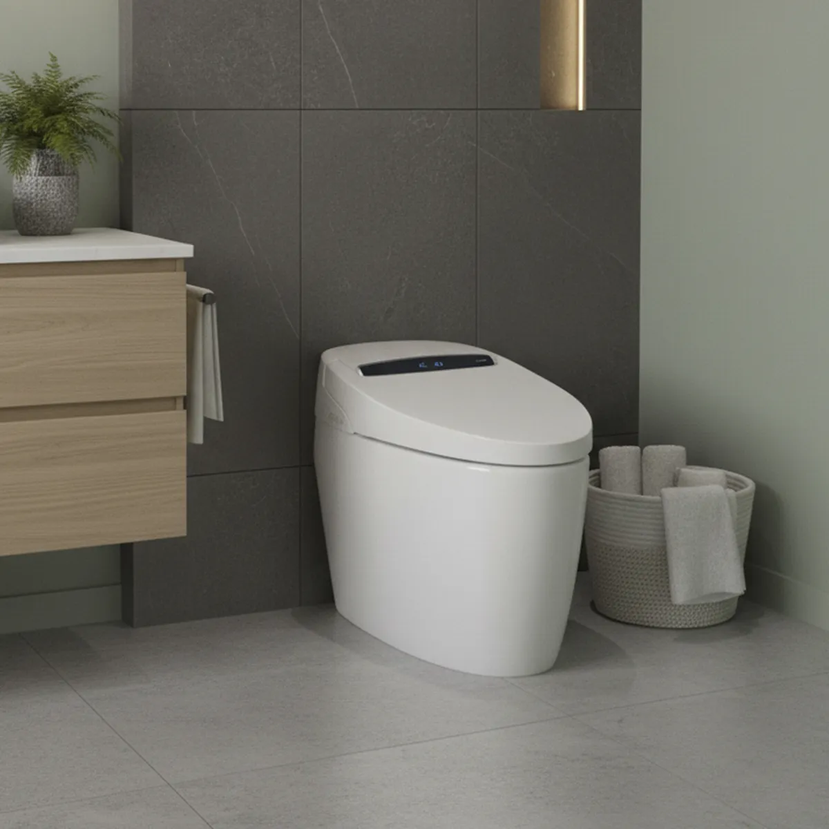 SENSI DACQUA - Sanitario Inteligente One piece a Piso 30,5 cm 6 Litros Smartone Blanco