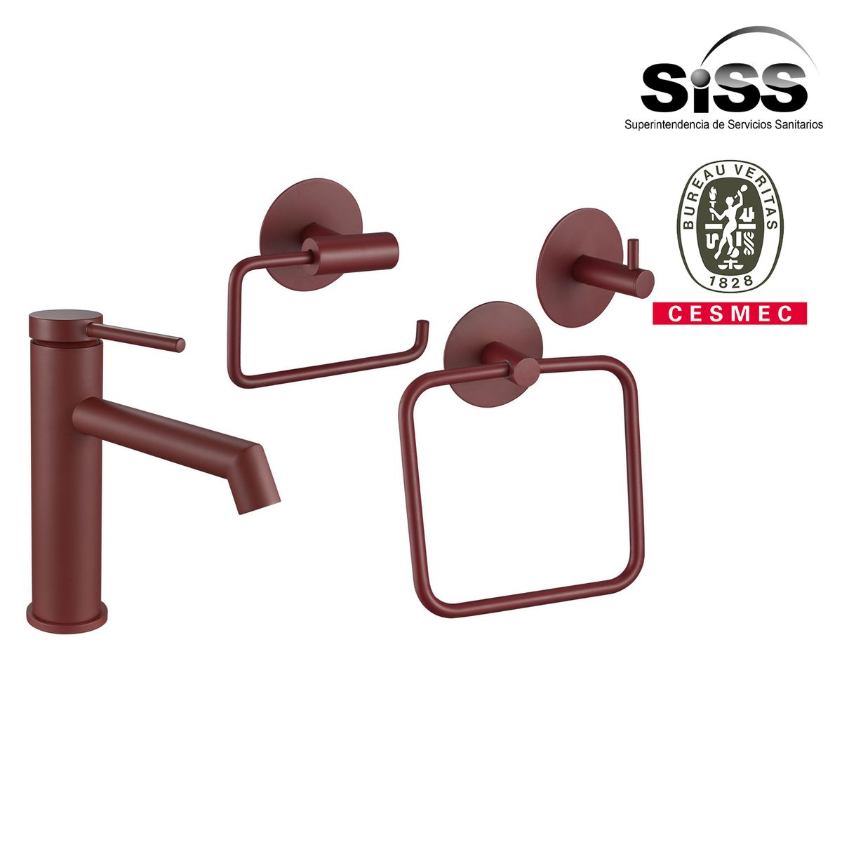 SENSI DACQUA - Grifo + accesorios X3 Macarrón rojo