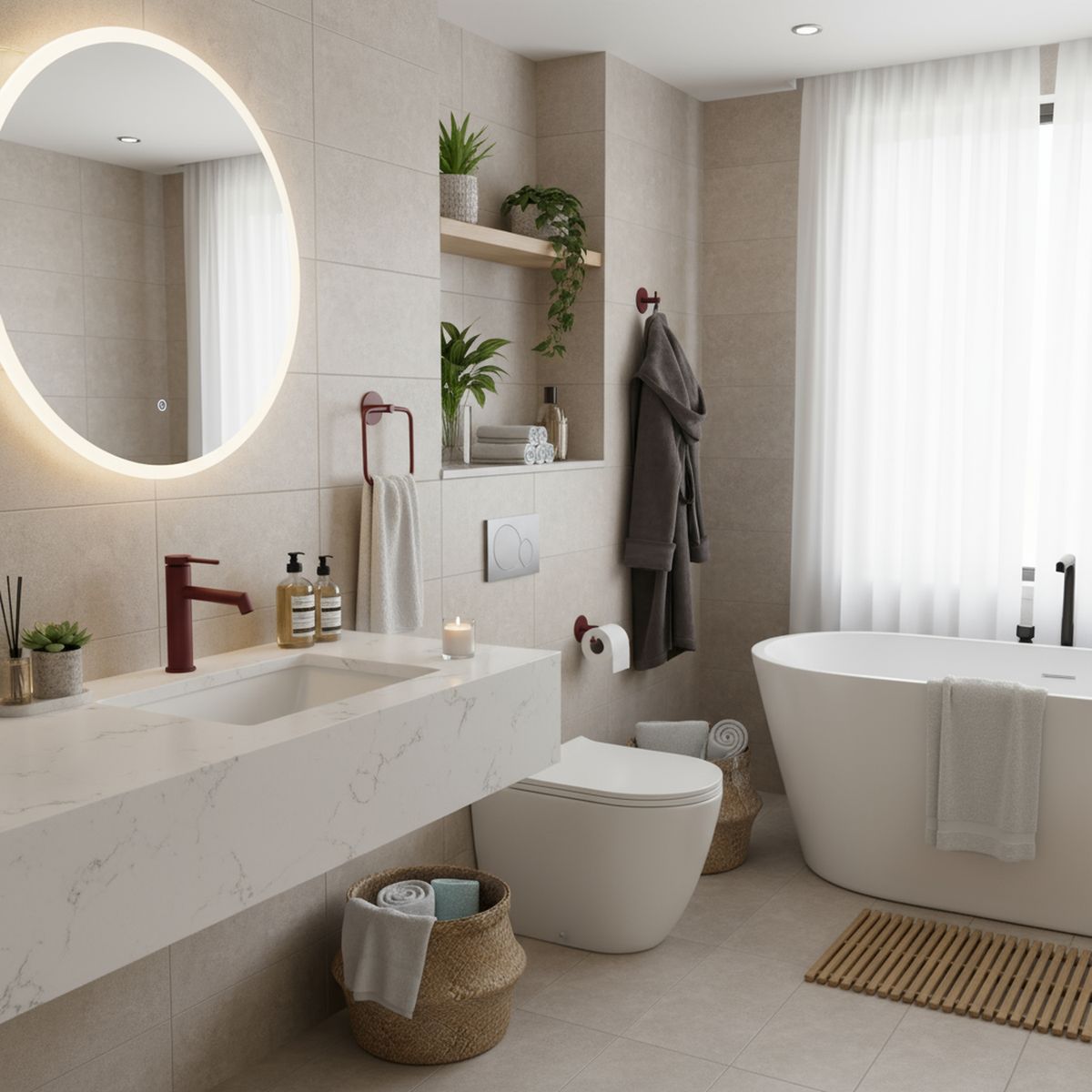 SENSI DACQUA - Grifo + accesorios X3 Macarrón rojo