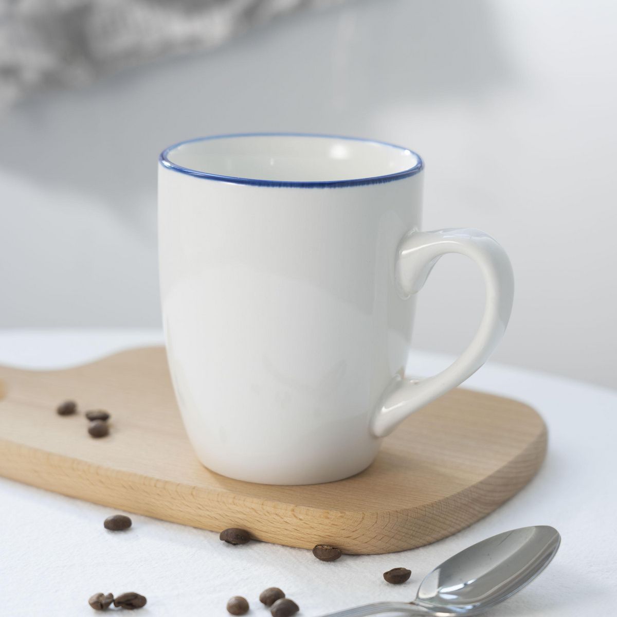 JUST HOME COLLECTION - Mug 480 ml Porcelana Juega Blanco