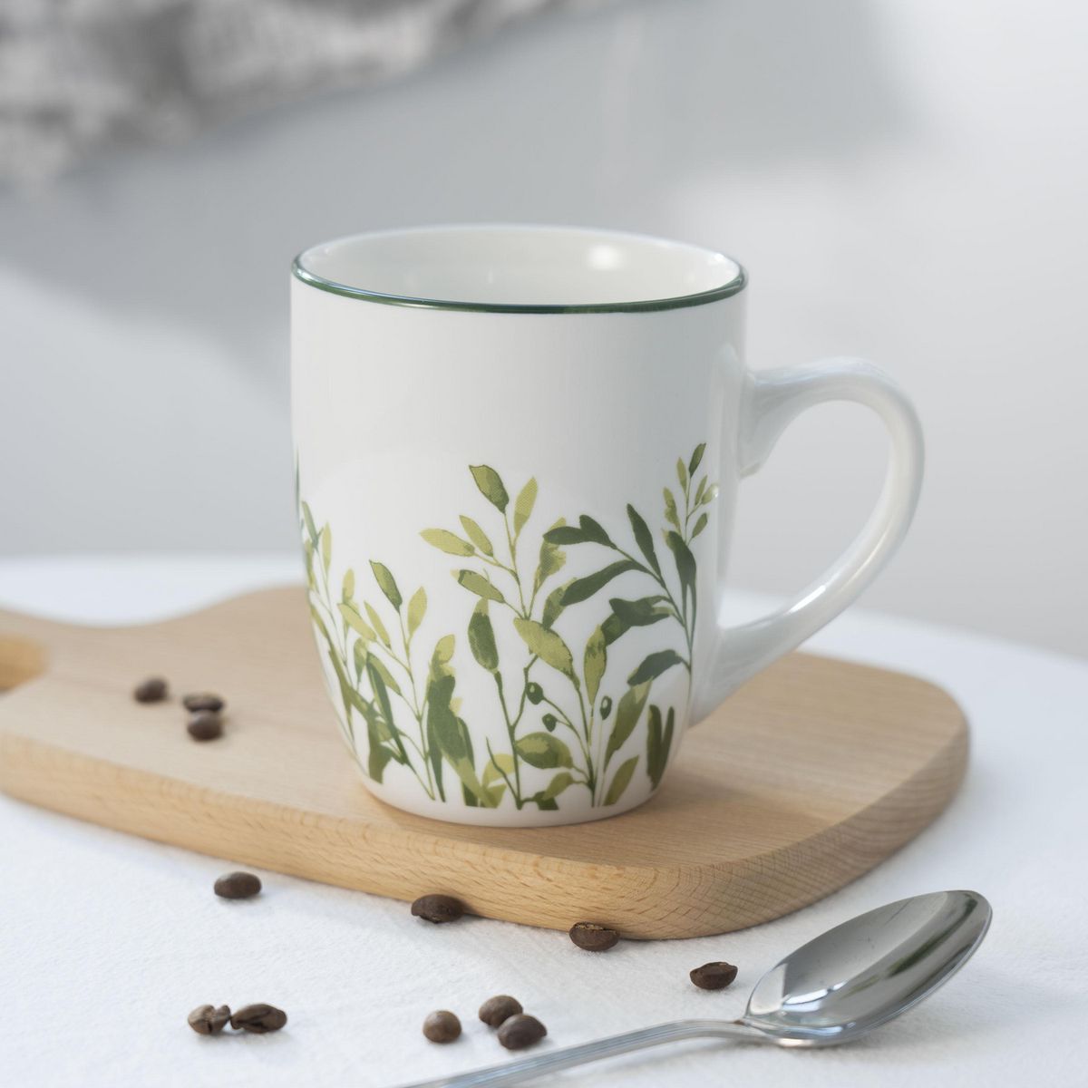 JUST HOME COLLECTION - Mug 480 ml Porcelana Bosque Blanco