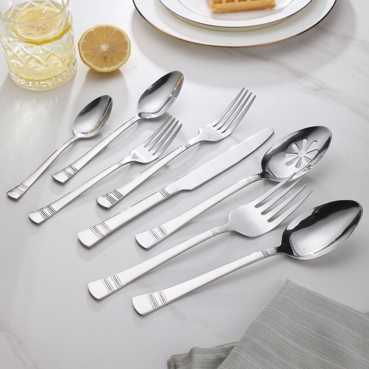JUST HOME COLLECTION - Juego de cubiertos 51 piezas acero inoxidable